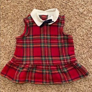 Janie and Jack Holiday Peplum Plaid Shirt, 2T